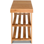 2-Tier Bamboo Shoe Bench Entryway Storage Racks - 27.5L x 11.0W x 18.0H