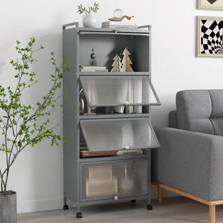 5-Tier Kitchen Baker's Rack with Flip-up PC Doors - 23.5 x 12.5 x 60.5 (L x W x H)