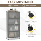 5-Tier Kitchen Baker's Rack with Flip-up PC Doors - 23.5 x 12.5 x 60.5 (L x W x H)