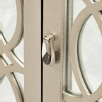 3 Door Mirrored Buffet Cabinet with Silver Handle