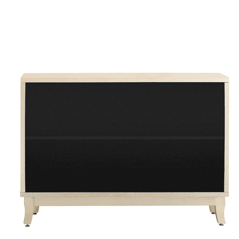 3 Door Mirrored Buffet Cabinet with Silver Handle