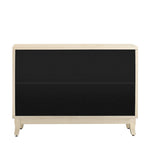 3 Door Mirrored Buffet Cabinet with Silver Handle