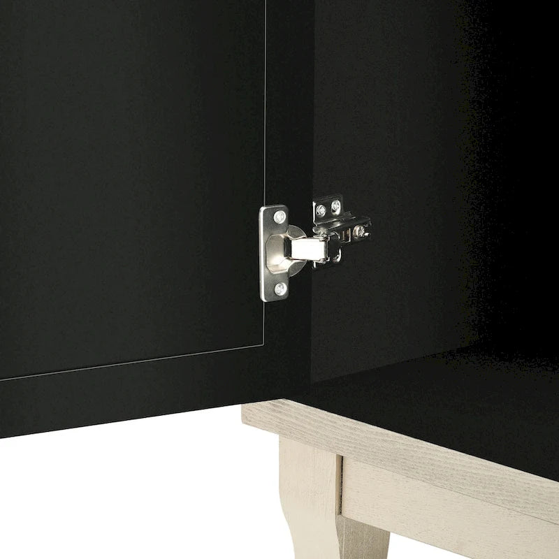 3 Door Mirrored Buffet Cabinet with Silver Handle
