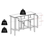 Buffet Cabinet, Coffee - 46W x 15.75D x 33.6H