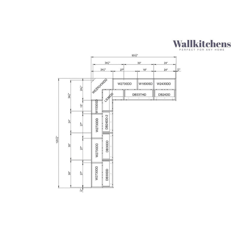 Kitchen Culinary Collection Black Color Base Size 10Ft Wide - 94x120