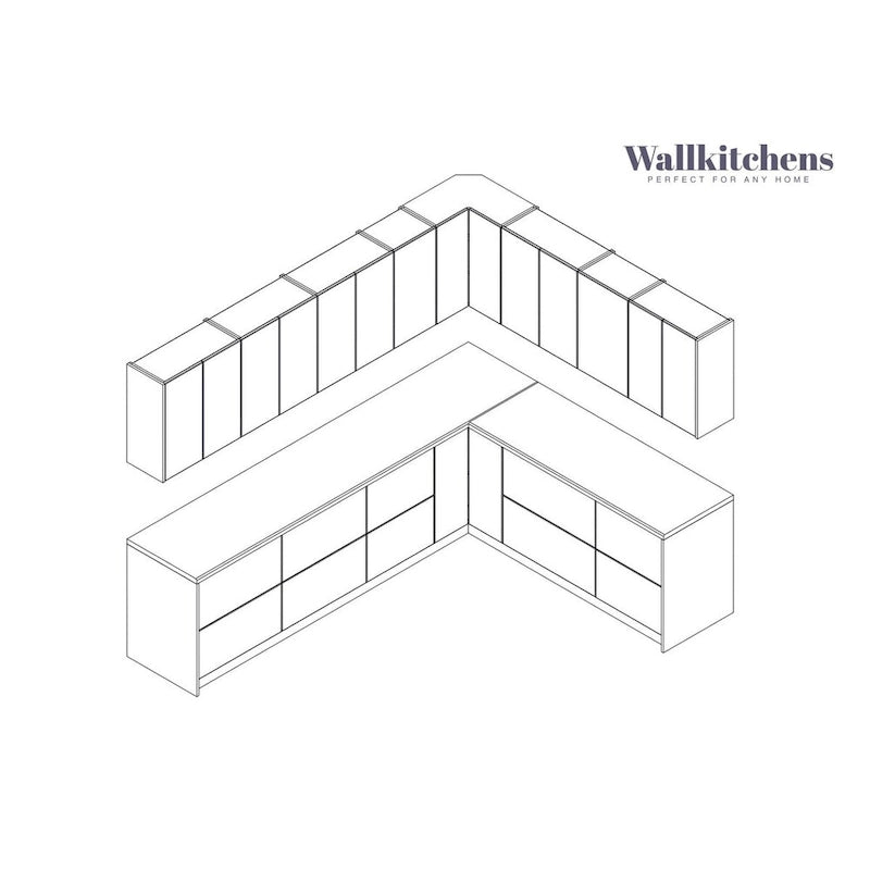 Kitchen Culinary Collection Black Color Base Size 10Ft Wide - 94x120