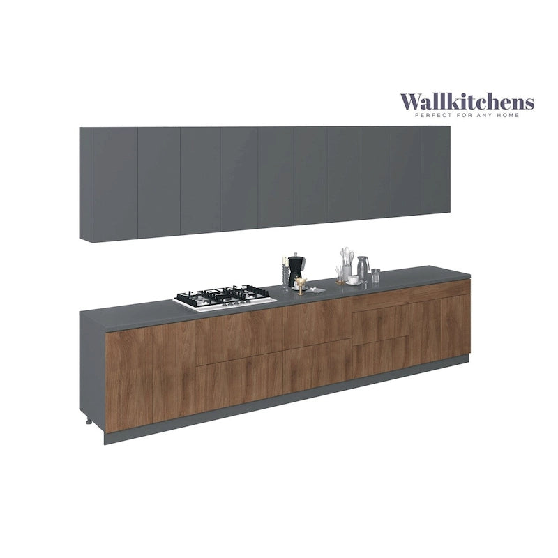 Kitchen Collection Natural Teak & Black Color Base Size 13Ft Wide - 153x24
