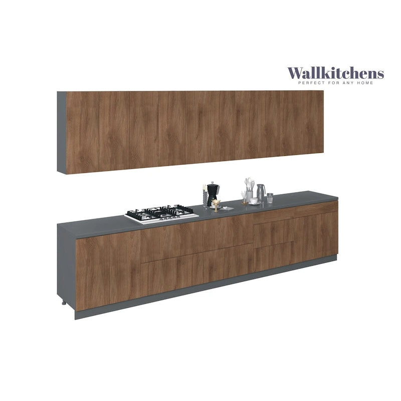 Kitchen Collection Natural Teak & Black Color Base Size 13Ft Wide - 153x24