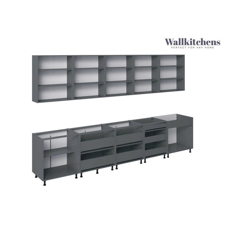 Kitchen Collection Natural Teak & Black Color Base Size 13Ft Wide - 153x24