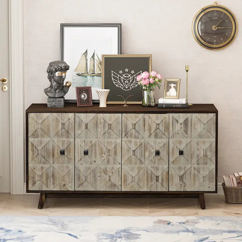 59.84 4 Doors Vintage Sideboard