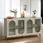 Wood Storage Cabinet with Doors and Adjustable Shelves