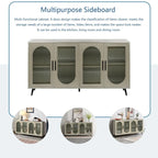 Wood Storage Cabinet with Doors and Adjustable Shelves