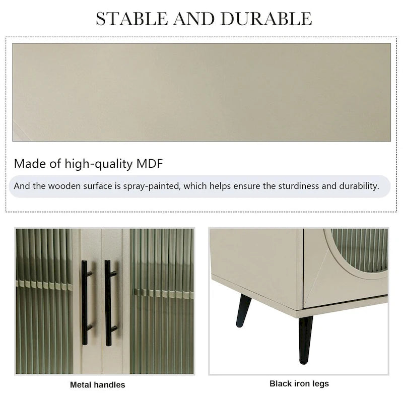 Wood Storage Cabinet with Doors and Adjustable Shelves