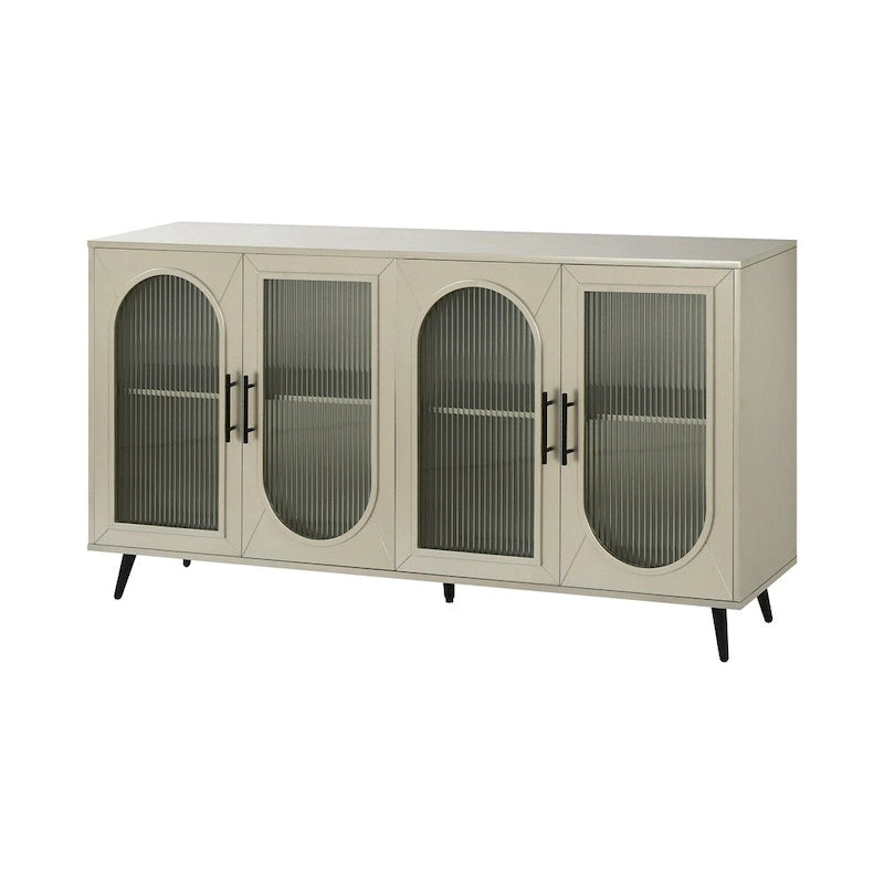 Wood Storage Cabinet with Doors and Adjustable Shelves