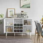 2-Door Modern Kitchen Buffet Sideboard Storage Cabinet with Wine Rack and Glass Holder