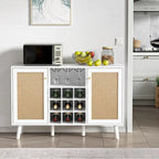 2-Door Modern Kitchen Buffet Sideboard Storage Cabinet with Wine Rack and Glass Holder