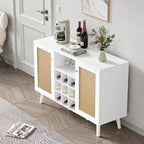 2-Door Modern Kitchen Buffet Sideboard Storage Cabinet with Wine Rack and Glass Holder