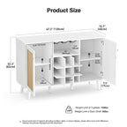 2-Door Modern Kitchen Buffet Sideboard Storage Cabinet with Wine Rack and Glass Holder
