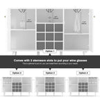 2-Door Modern Kitchen Buffet Sideboard Storage Cabinet with Wine Rack and Glass Holder