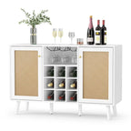 2-Door Modern Kitchen Buffet Sideboard Storage Cabinet with Wine Rack and Glass Holder
