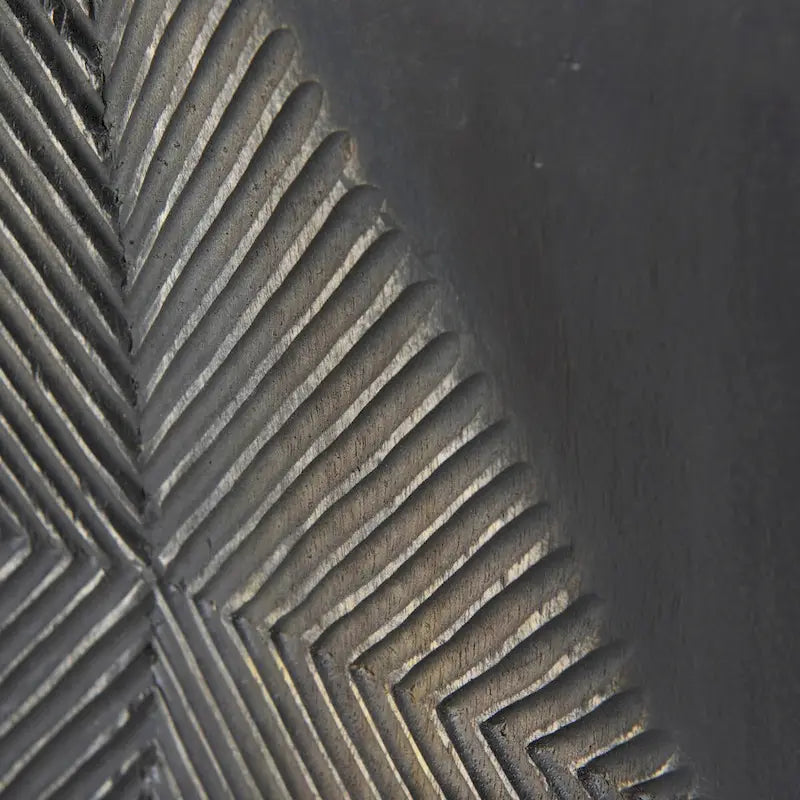 Two-Tone Brown Solid Wood Base Silver Frame 4 Cabinet Sideboard