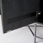 Two-Tone Brown Solid Wood Base Silver Frame 4 Cabinet Sideboard