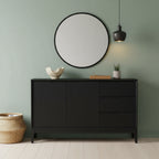 Cove Server with 3 Drawers and 2 Cabinets, Vintage Black