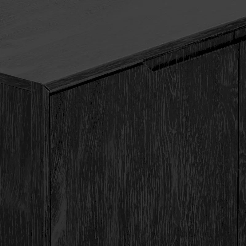 Server with 3 Drawers and 2 Cabinets, Vintage Black