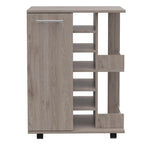 2-Shelf 6-Bottle Bar Cart with Division