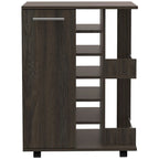2-Shelf 6-Bottle Bar Cart with Division