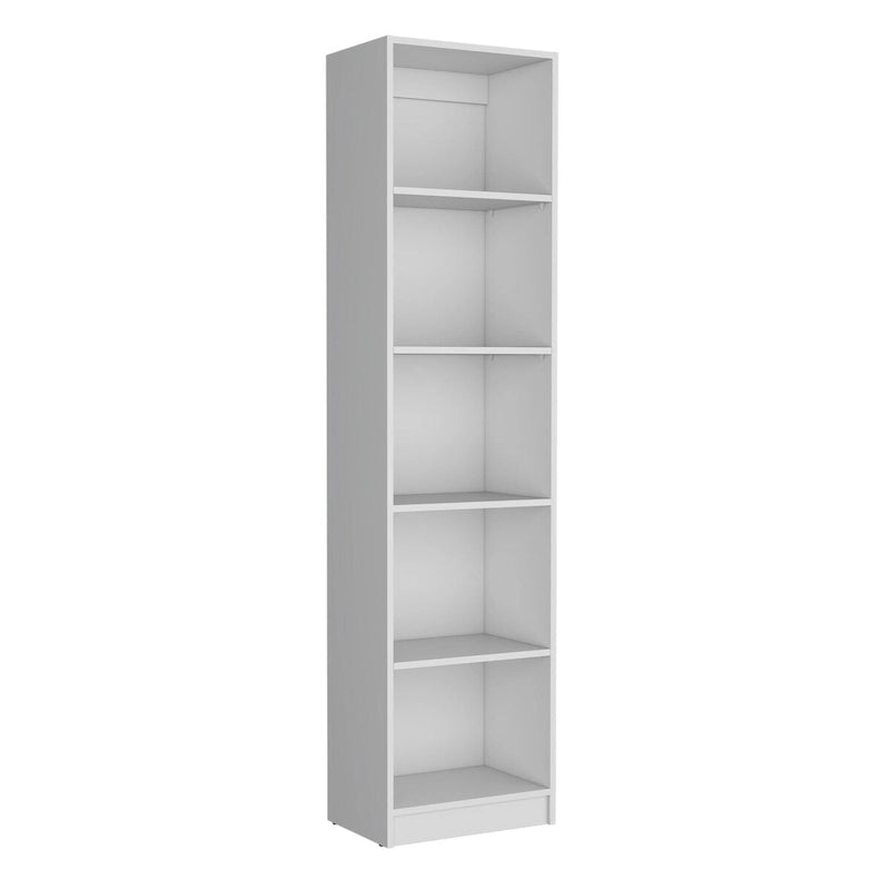 Home Xs Bookcase with 5-Tier Shelves and Slim Design -White -Office
