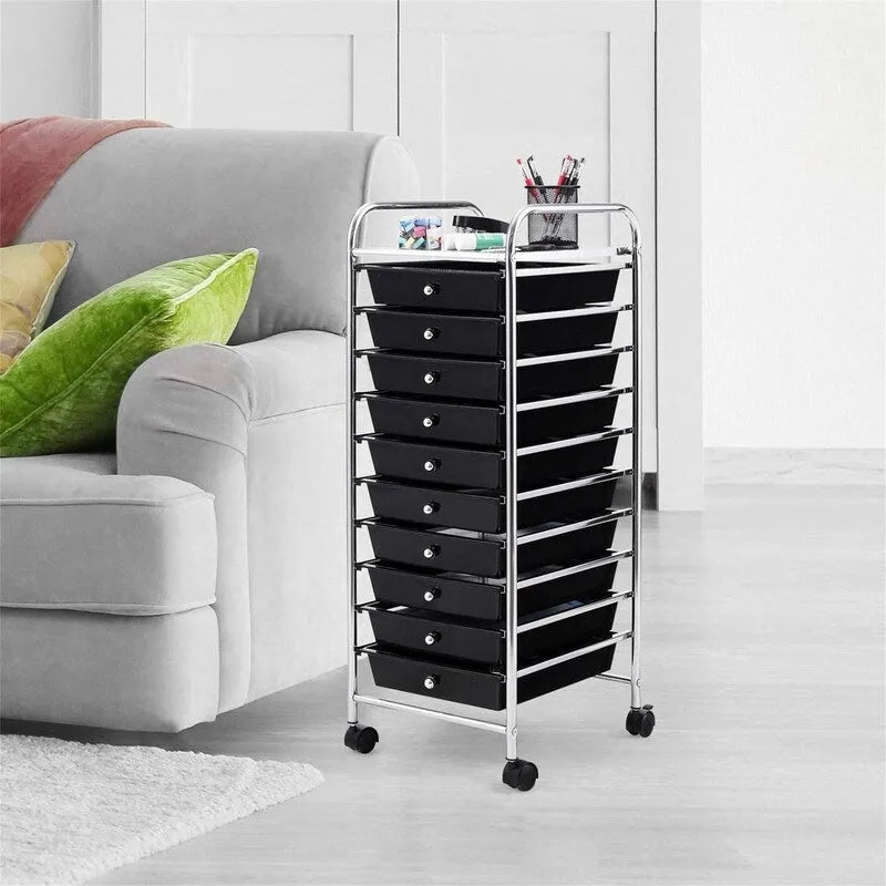 10-Drawer Organizer Cart - 15D x 13W x 34H