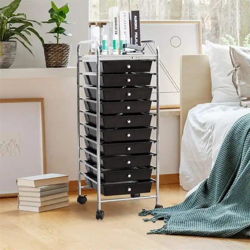 10-Drawer Organizer Cart - 15D x 13W x 34H