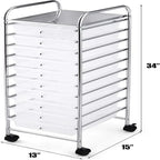 10-Drawer Organizer Cart - 15D x 13W x 34H