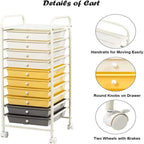 10-Drawer Organizer Cart - 15D x 13W x 34H