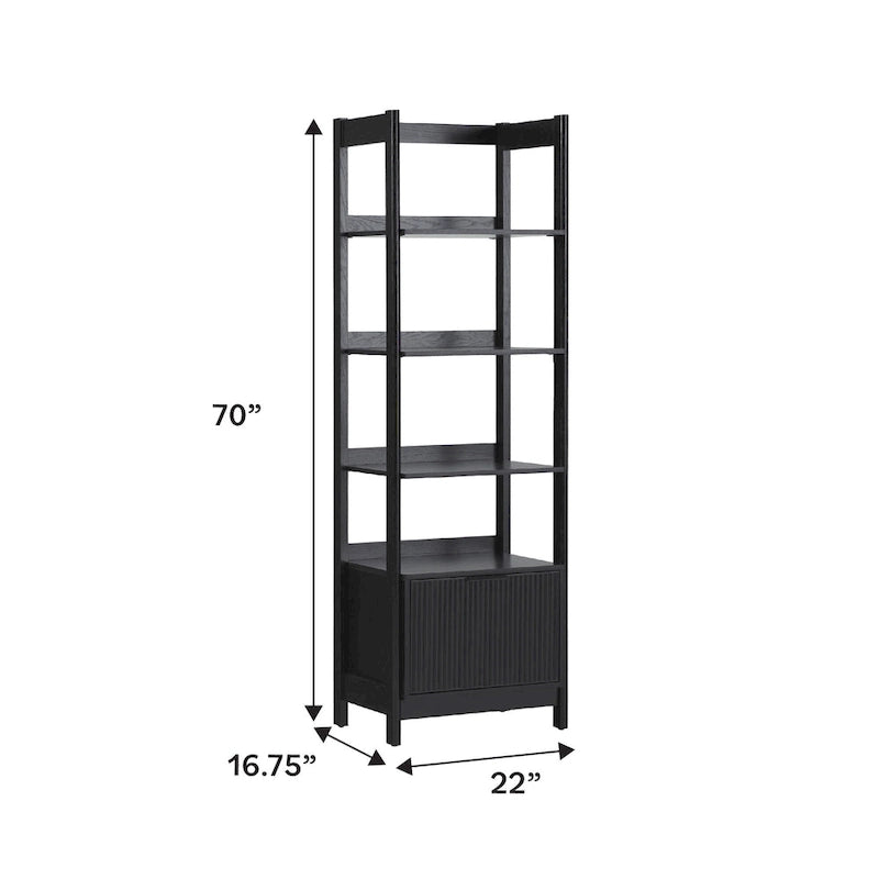 22 Narrow Bookshelf with Drawer