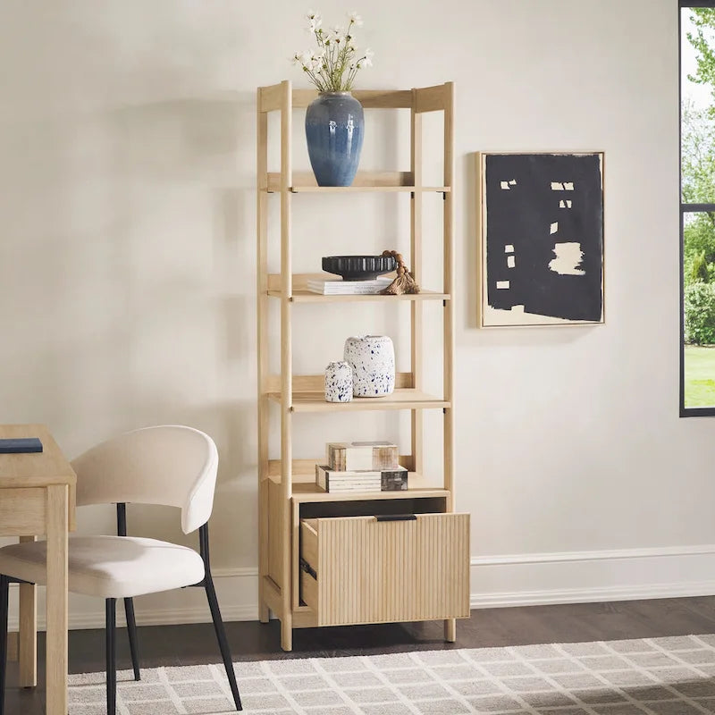 22 Narrow Bookshelf with Drawer