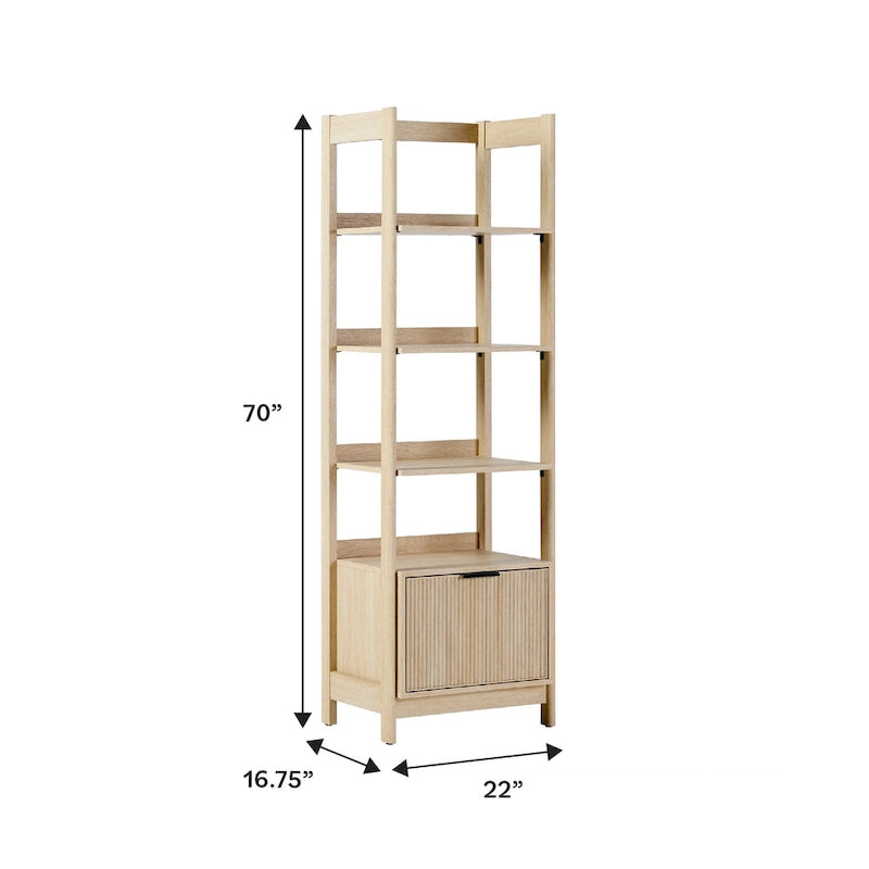 22 Narrow Bookshelf with Drawer