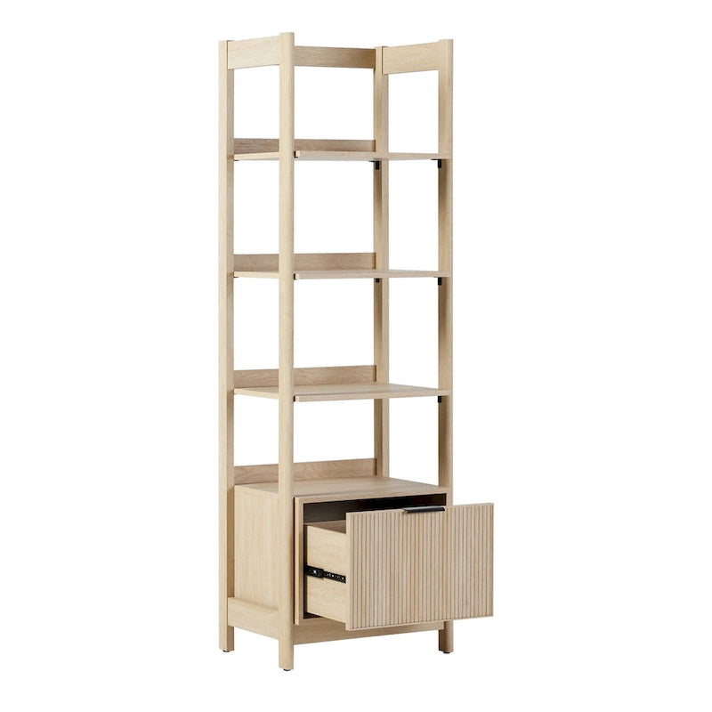 22 Narrow Bookshelf with Drawer