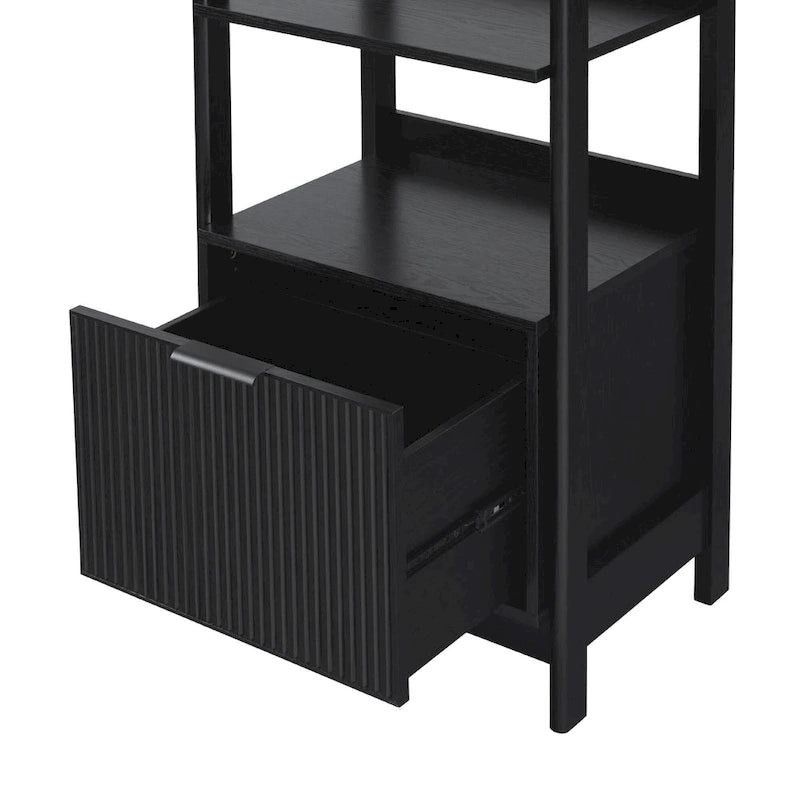 22 Narrow Bookshelf with Drawer