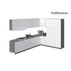 Kitchen — High-Gloss White Base Cabinets; Width: 12 feet (144" x 102")
