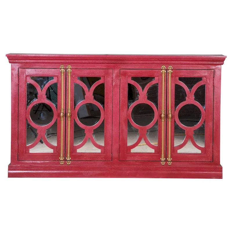 71 4-Glass Door Kitchen Accent Buffet Sideboard Cabinet