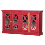 71 4-Glass Door Kitchen Accent Buffet Sideboard Cabinet