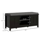 Entryway Shoe Bench Storage Ottoman w/Sliding Door,Adjustable Shelving