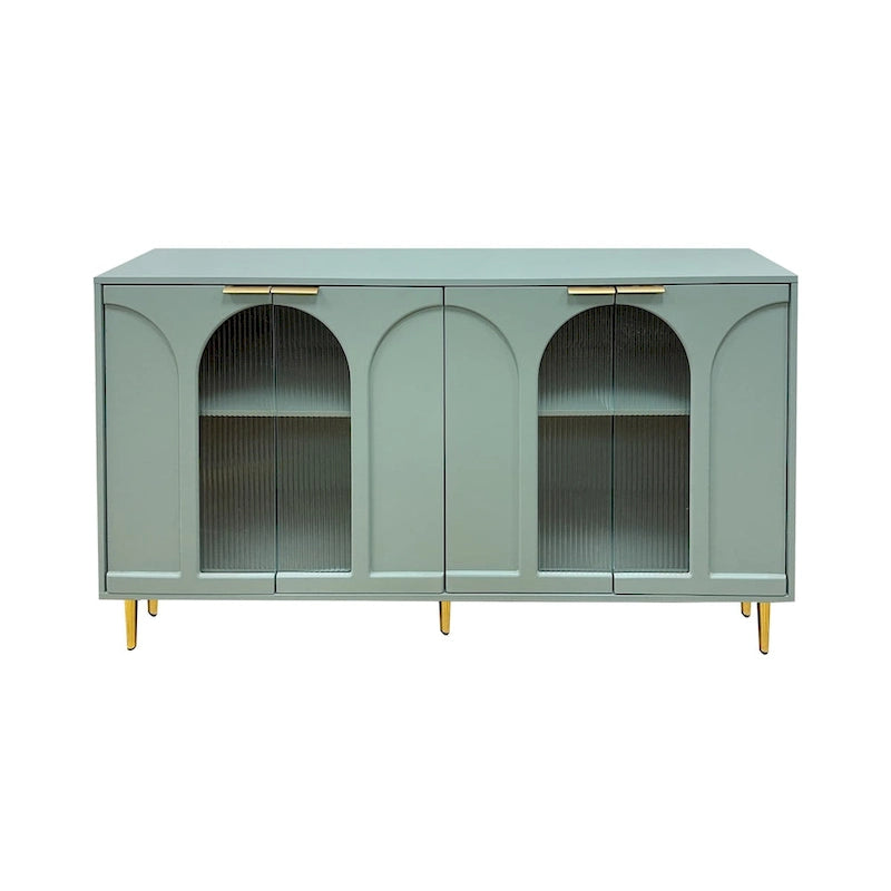 Accent Cabinet Lacquered Wooden Cabinet with 4 Glass Doors Sideboard Buffet Server Cabinet Storage Cabinet, for Living Room