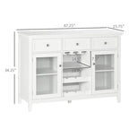 Coffee Bar Cabinet w/Drawers,Wine Rack,Stemware Racks,Buffet Cabinet
