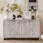 Accent Cabinet Farmhouse Style 4 Door Wooden Cabinet Sideboard Buffet Server Cabinet Storage Cabinet, for Living Room, Entryway
