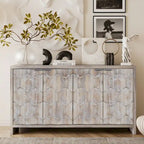 Accent Cabinet Farmhouse Style 4 Door Wooden Cabinet Sideboard Buffet Server Cabinet Storage Cabinet, for Living Room, Entryway