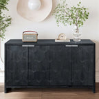 Accent Cabinet Farmhouse Style 4 Door Wooden Cabinet Sideboard Buffet Server Cabinet Storage Cabinet, for Living Room, Entryway