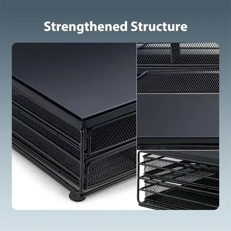 Wood Monitor Riser with Drawers